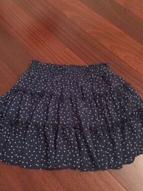 Abercrombie & Fitch Navy Polka Dot Tiered Skater Skirt